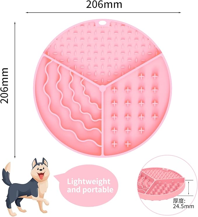 Silicone Slow Feeder Dog & Cat Bowl | Puzzle Cat Feeder for Slow Eating, Non-Slip Fun Pattern, Mental Enrichment, Digestion & Bloat Relief | Interactive Pet Enrichment Bowl, Prevents overeating (Pink)
