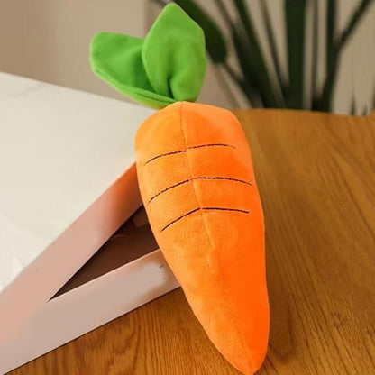 Crinkle Dog Toy Carrot Plush with Squeaker - Bite-Resistant Chew Toys for All Breeds, Interactive with Soft Sound, Durable Comfortable Puppy Toys Small/Medium/Large Dogs