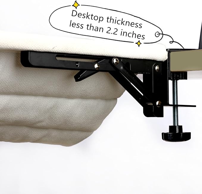 SHENGOCASE Foldable Desk Cat Hammock Perch Bed with Removable and Replaceable Pad,End Table Side Cat Bed Attachment Mount