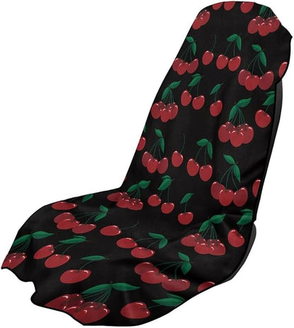 SEANATIVE Cherry Print Car Towel Front Seats Seat Covers, Washable Seat Protector, Fit Beach Swimming Outdoor Sports, Universal Fit Most Cars Trucks SUVS Car