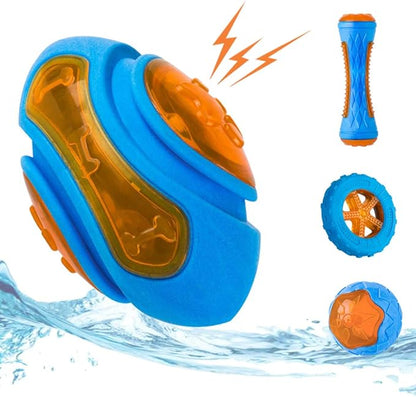 Dog Squeaky Pool Toys, Floating Interactive Fetch & Play for Beach, TPR