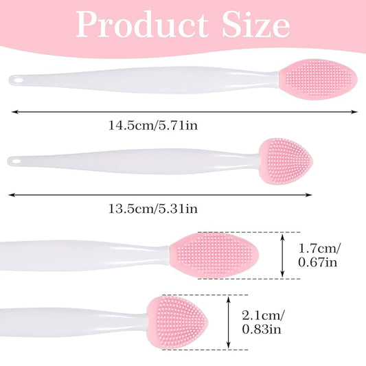 4PCS Cat Chin Brush Set Cats Acne Chins Treatment, Black Seed Exfoliating Brushes, Dual Sided Soft Silicone Cat Grooming Scrubber Brush Cleaner for Cats Chin Acne and Blackhead Exfoliation