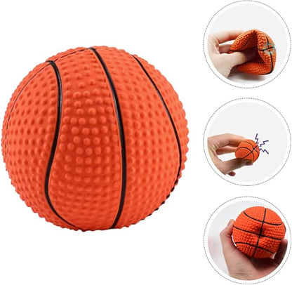 Dog Basketball Toy: Squeaky Dog Toy Puppy Teething Toys Cat Toy Latex Dog Sound Ball Soft Animal Toys