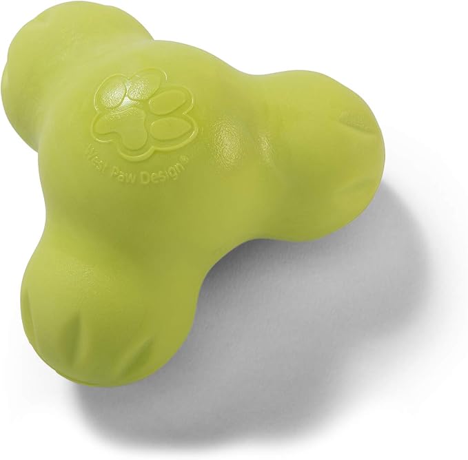 WEST PAW Zogoflex Tux Treat Dispensing Dog Chew Toy – Interactive Chewing Toy for Dogs – Dog Games for Aggressive Chewers, Fetch, Catch – Holds Kibble, Treats, Large 5", Granny Smith