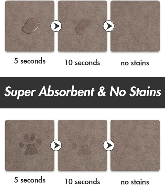 Absorbent Dog Water Mat-Cat Mat for Food and Water Bowl, Quick Dry Pet Feeding Mat, No Stains Cat Food mat, Dog Accessories Pet Supplies-Dog Bowl Mat for Messy Drinkers