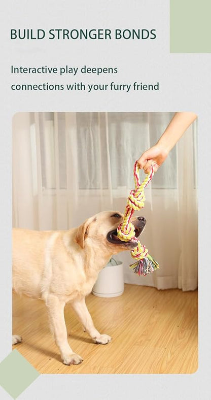 2-Pack 21" Natural Fiber Dog Rope Toy - Twisted Chew for Strong Chewers, Interactive Fetch Fun with Textured Knots