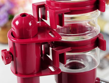 Automatic Feeders Portion Control Water Food Dispenser Bowl Lift Drinking Fountain Dog Cat Fuchsia-Non Slip Advance