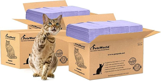 PetsWorld Universal Fit Cat Pad Refills for Litter Box, Fresh Scent, Odor Control, Pack of 600