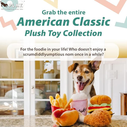 P.L.A.Y. Cute Plush Dog Toys - Fast Food Themed Durable Squeaker Chew Toy, Great for Puppies & Small, Medium, Large Dogs - Machine Washable, Recycled Materials (American Classic French Fries, X-Small)