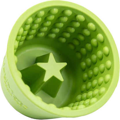 LICKIMAT Yoggie Pot – Distraction, Fun and Enrichment. Long Lasting Rubber Licking Treat Dispenser for All Dog Sizes and Slow Feeder for Small Dogs - Green