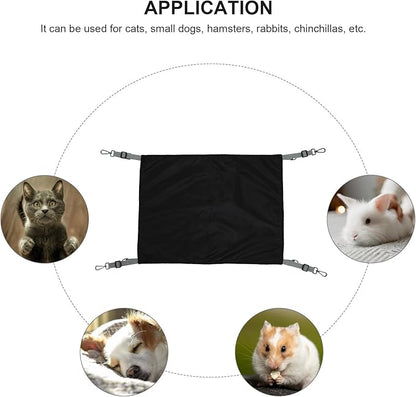 VICASKY Cat Hanging Bed Waterproof Nylon Double-Sided Thickened Pet Hammock Black Four Seasons Hanging Nest for Indoor Outdoor Cats