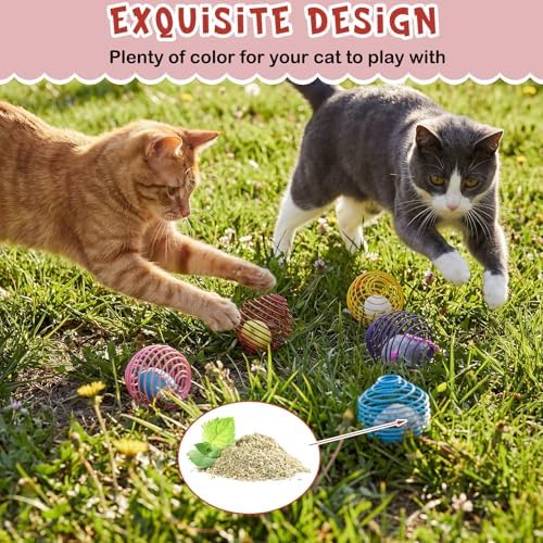 Jecery 5 Pcs Cat Toys Spring,Catnip Rats,Soft Color - Image 4