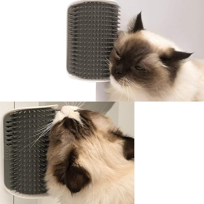 3.0 Softer Cat Self Groomer with Catnip, Dog Cat Corner Groomer,Wall Corner Scratcher Comb,Grooming Massage Brush, Perfect Scratch Massager Tool for Long & Short Fur Kitten/Puppy (4 Pack)