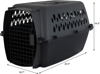 Petmate Pet Porter Dog Kennel 24", Dark Gray & Black, for Pets 15-20lbs