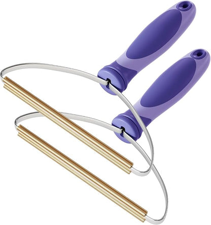 Pet Hair Remover, Dog Cat Hair Remover, Lint Cleaner Pro, Fur Removal Tool, Portable Carpet Scraper, Fuzz Rollers Hairball Shaver for Carpets, Car Mat, Couch, Pet Bed, Furniture & Rug (Purple, 2-Pack)