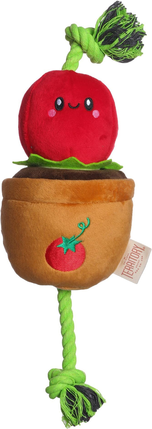 Territory Interactive Play Plush Treat-and-Tug Reward Toy for Dogs, Tomato