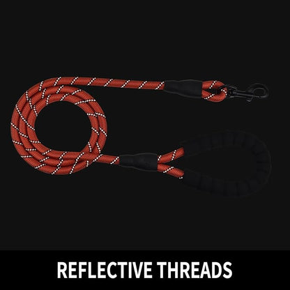 5/6 FT Strong Pet Dog Leash with Soft Padded Handle,Highly Reflective Rope for Night Walking,360-Degree Rotating Metal Buckle Without Tangles,Suitable for Small,Medium and Large Dogs.(5ft)