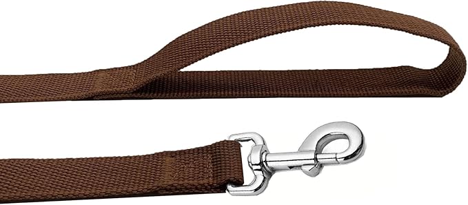 Strong Nylon Dog Leash, 4FT/ 5 FT/ 6FT Dog Leashes for Medium Large Dogs (5FT, Brown)