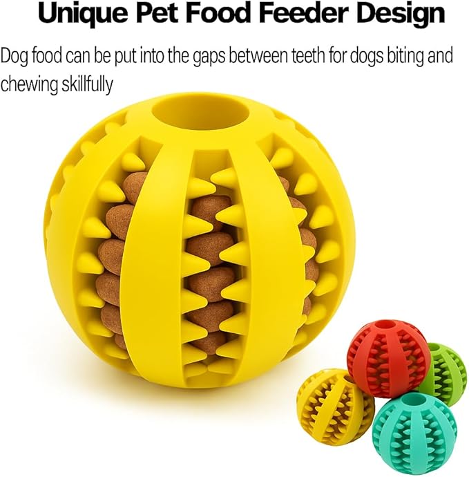 5 Pack Rubber Dog Chew Balls 6 cm – Durable Dental Chew Toys for Teeth Cleaning, Interactive Chewing Toy for Small, Medium and Large Dogs