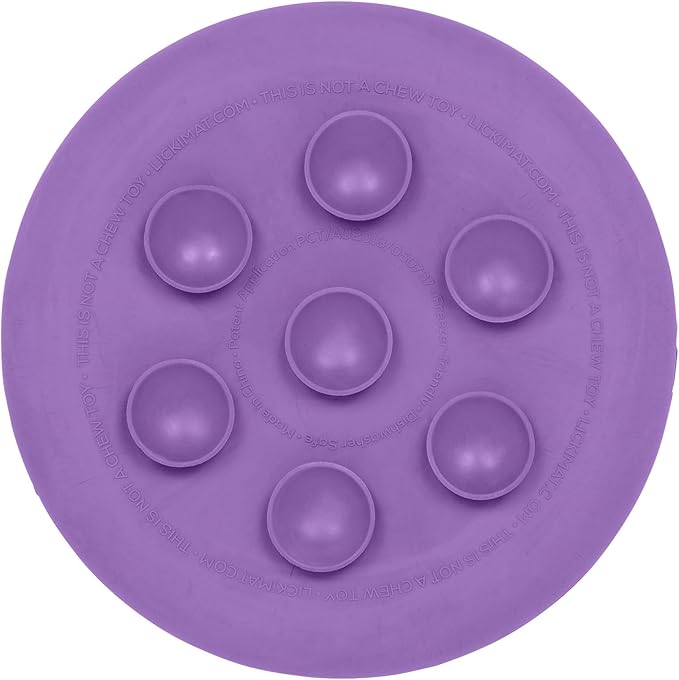 LickiMat UFO Purple - Perfect Bathing and Shower Ditractor. Natural Rubber LickiMat with Soother Nubs. runny Treats. Unique Food and Dribble Catcher Design. Suitable for All Flat Surfaces.