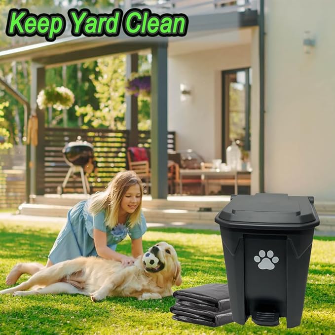 100 Count Dog Poop Bags Sized 23.6" x 21.6" for 20L Dog Poop Trash Can, Black