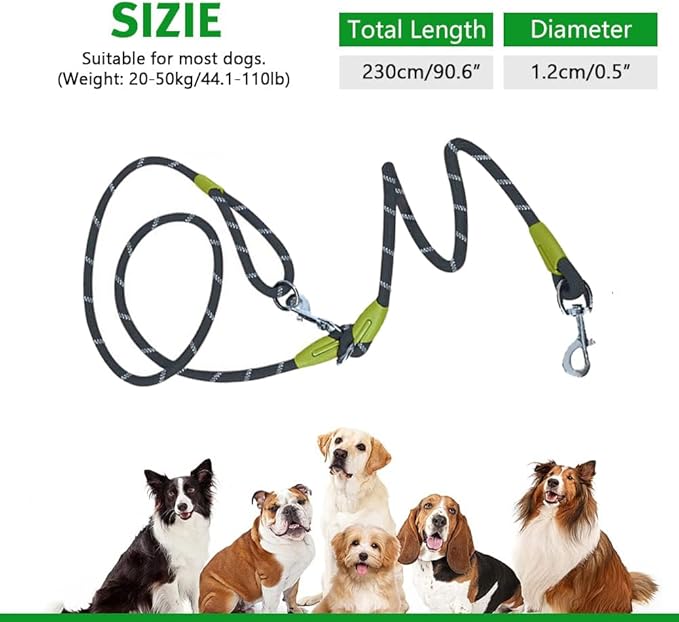 pawstrip Hands Free Dog Leash Crossbody Dog Running Leash Handsfree Pet Rope for Hiking Training Heavy Duty Reflective Pet Walking Belt (Black)