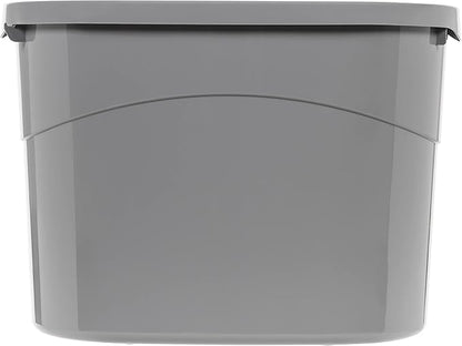 Amazon Basics Large Cat Litter Box with High Sides, Top Entry, Odor Control, Includes Scoop, 20.5 x 14.75 x 14.38 inches, Grey