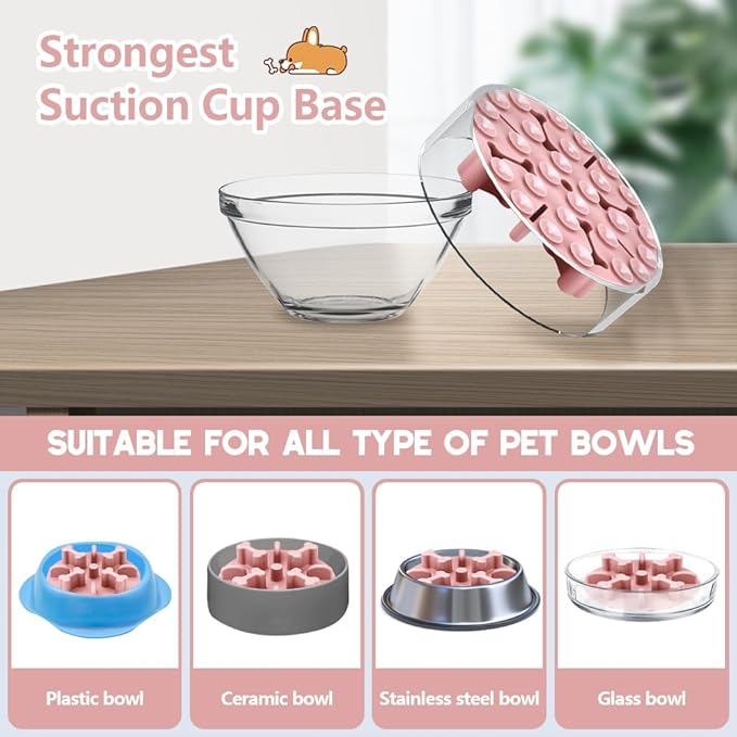 Soft Silicone Anti-Choking Puzzle Slow Feeder Insert, Compatible with Regular Elevated Dog Bowls Slow2.0