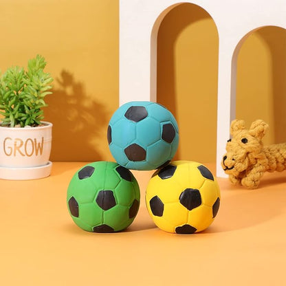 Sumind 9 Pcs Latex Squeaky Dog Toys 2.76 inch Soccer Ball Interactive Fetch Toys Soft Football Puppy Chew Balls for Small Medium and Large Dogs(Yellow, Blue, Green)