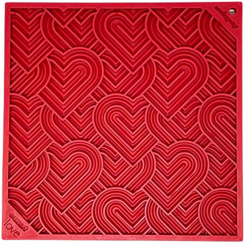 SodaPup Love eMat – Durable Lick Mat Feeder Made in USA from Non-Toxic, Pet-Safe, Food Safe Rubber for Mental Stimulation, Avoiding Overfeeding, Fresh Breath, Digestive Health, Calming, & More by SodaPup