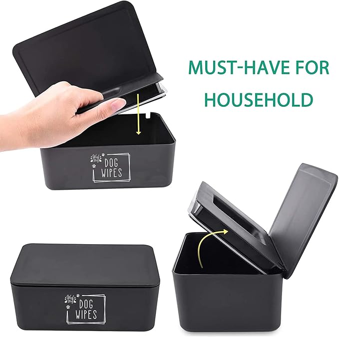 Moorfowl Woof Woof Dog Wipes Dispenser,Upgarde Size(8.2L x 4.9W x 3.9H inches),Grooming Wipes Container Holder for Dog Paw