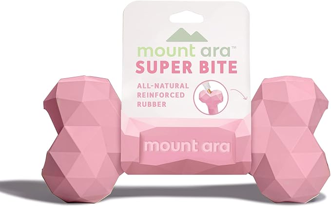 Mount Ara Super BITE BPA-Free Rubber Fillable Dog Chew Toy, Aggressive Chewer Toy, Peanut Butter Toy