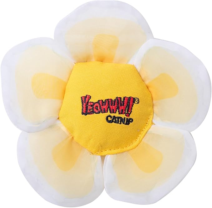 Yeowww!, White Daisy's Flower Top Catnip Cat Toy, 1 Count