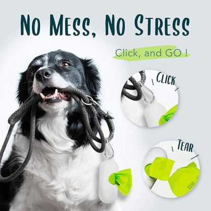 Dog Poop Bag, Compostable Doggie Poop Bags with Handles, Easy-Tie Pet Waste Bags, Eco-Friendly, Unscented, Vegetable-Based, Extra Thick Leak Proof, for Dogs and Cat Scoops, 120 Bags