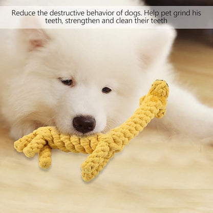 Dog Rope Toy - Cotton Rope Knot Puppy, Pet Puppy Dog Cotton Rope Chew Toys for Teeth Cleaning, Giraffe Design