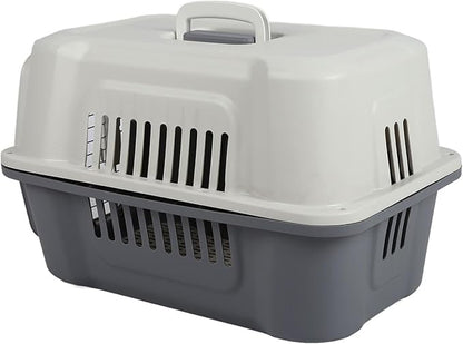 FILFEEL Lockable Hard Plastic Dog Carrier with Ventilated Design, Spacious Travel Pet Carrier for Small Dogs and Cats - Foldable Handle for Easy Carrying