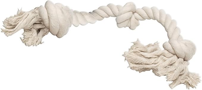 Boss Pet 03780 White Cotton Rope with Knotted Ends Dog Toy Tug