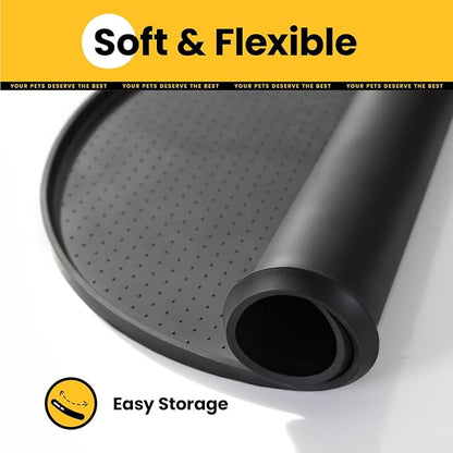 Dog Food Mat,1/2 Inch Raised Edges Cat Dog Feeding Mat for Spill Containment,BPA-Free Silicone Pet Food Mats for Floor Waterproof,Rubber Pet Placemats for Food and Water Bowls
