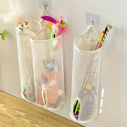 1pc Mesh Storage Bag for Cat Toys - Wall Hanging Organizer, Perfect for Pet Accessories, Toy Storage Organizer, Shelf Baskets