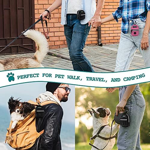 PetAmi Dog Poop Bag Holder for Leash, Waste Bag Dispenser Pet Pouch, Black - Image 6