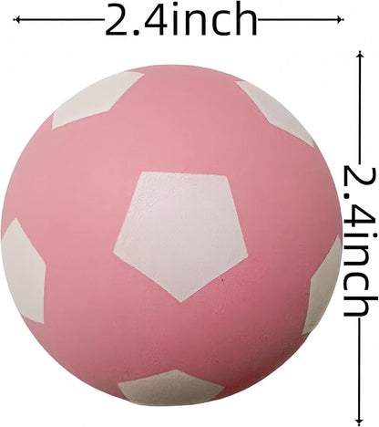 4 Pack Squeaky Dog Ball, Soft Latex Rubber Squeaky Dog Toys for Small, Cute Bounce Squeak Toys Play Fetch Soccer BallOrange, （Green, Pink, Light Blue