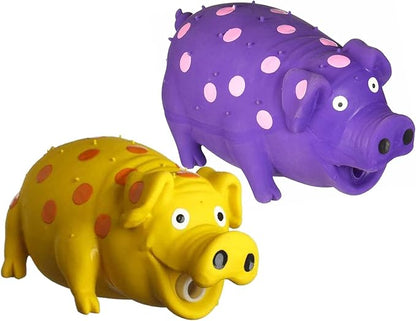 Multipet Latex Grunting Toy Bundle Color:Pig Pack of 2