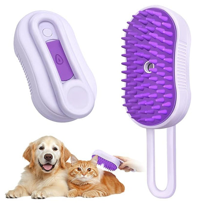 Cloud Care Cat Brush, Cat Hair Steam Brush for Shedding, 4-in-1 Self-Cleaning Pet Steam Brushs with 360° Rotating Arm for Long and Short Hair Cats and Dogs