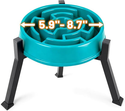 LOOBANI Raised Dog Bowl Stand: Fits for Bowls Width 5.9"-8.7" (Without Bowls), Adjustable Width Elevated Dog Bowl Stand Water Food Feeder for Medium Adult, Seniors, Older, Arthritis Dogs Black Medium
