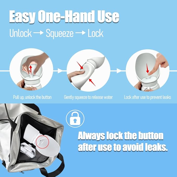 Foldable Dog Water Bottle for Small Dogs & Cats, Leak-Proof Portable Pet Water Dispenser, One-Hand Operation Travel Puppy Water Cup for Walking, Hiking, Outdoor