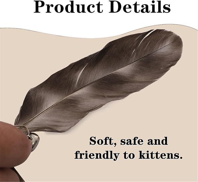8 PCS Cat Wand Attachment Funny Spinning Feather Propeller Cat Toy Refill Cat Propeller Toy with Bell Cat Wand Attachment Replacement for Cats, Kittens, Cat Wand Toy
