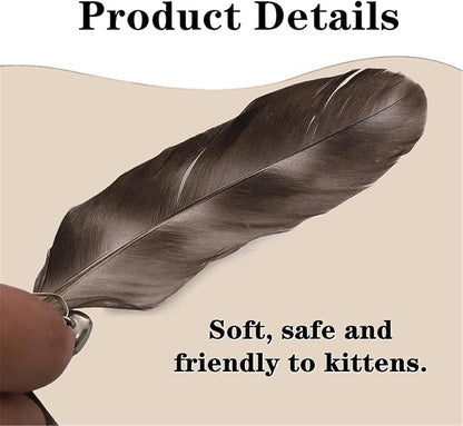 8 PCS Cat Wand Attachment Funny Spinning Feather Propeller Cat Toy Refill Cat Propeller Toy with Bell Cat Wand Attachment Replacement for Cats, Kittens, Cat Wand Toy