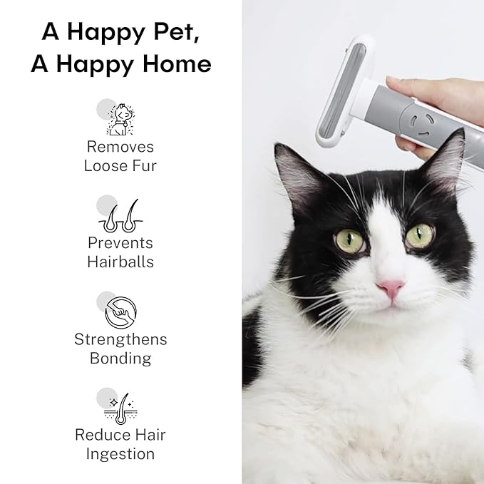 Sinko 3-in-1 Cat Grooming Brush and Deshedding Dog Brush, Short Haired and Long Haired Cat Brush, Dog Brushes for Grooming, 2 Comb Head Included, Effectively Reduces Shedding by up to 96%