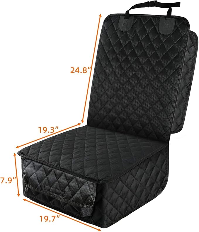 PETICON Dog Car Seat Covers, 100% Waterproof Dog Back Seat Cover with Mesh Window and Full Protection Front Seat Car Cover with Side Flaps for Cars, Trucks, SUVs, Jeep, Bundle