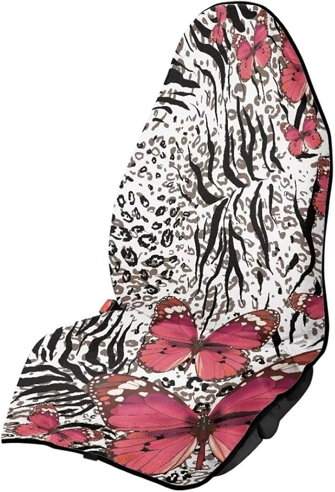 Coldinair Leopard Print Waterproof Towel Car Seat Covers,Beach Sweat Car Seat Protector Front Seats Only Universal Fit for Trucks,Butterfly